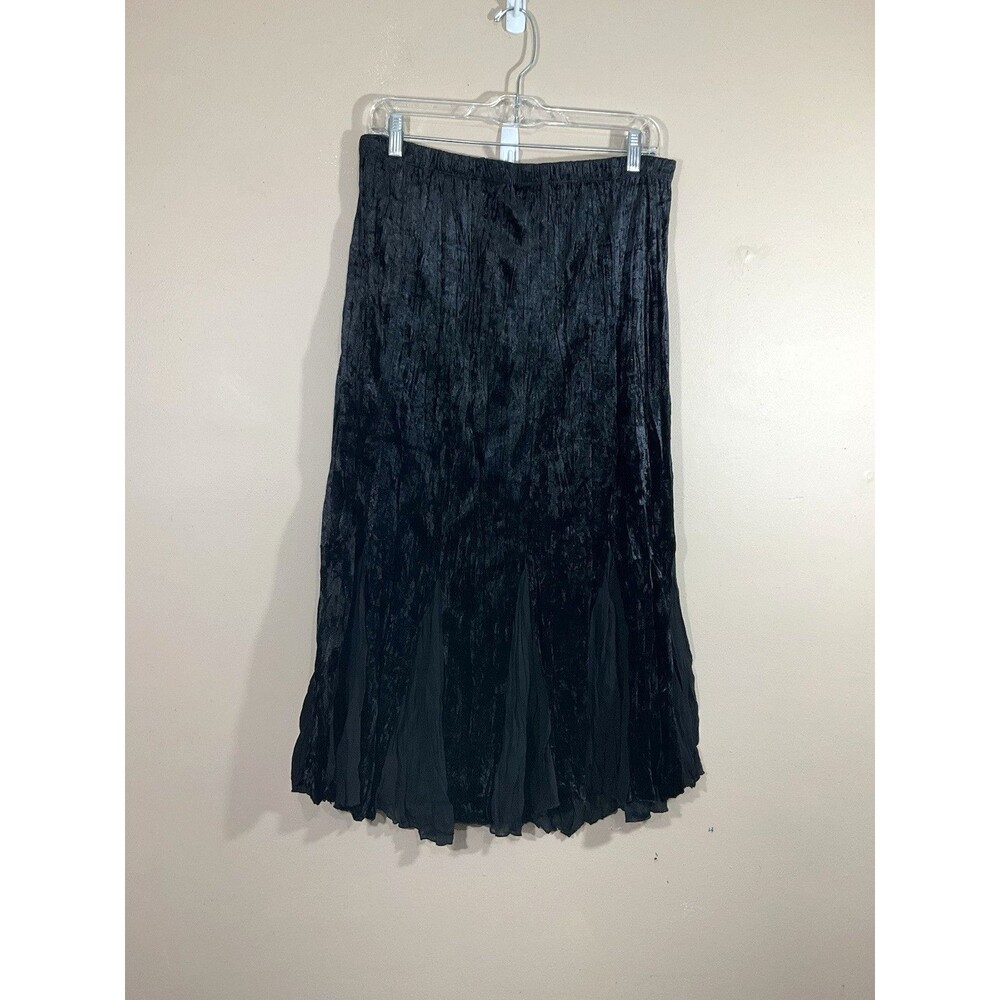 Ticket Womens Velour Midi Skirt L Black Witchy Whimsigoth Goth Fairy Grunge NWOT